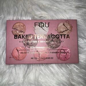 BFY For You Baked Terracotta Highlighter Bronzer Blush Palette - Silky Shimmer